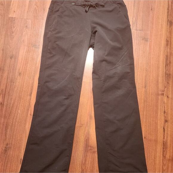 ATHLETA SIZE 4 BLACK TRACK PANTS WITH POCKETS TIE WAIST - Picture 3 of 8